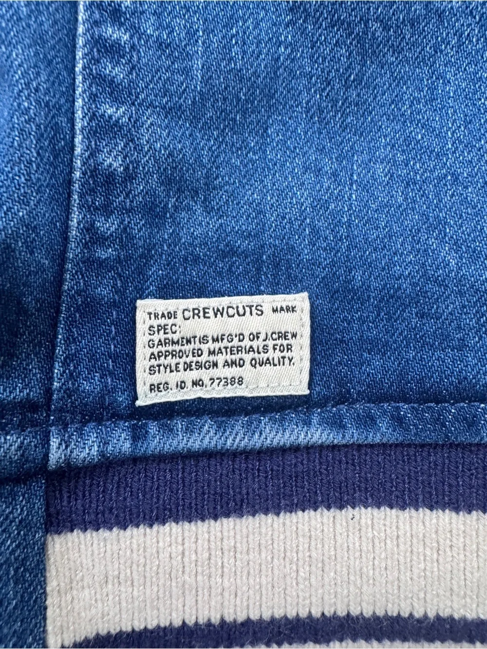 Crewcuts J.Crew Denim Varsity Jacket Boys Large 10-11